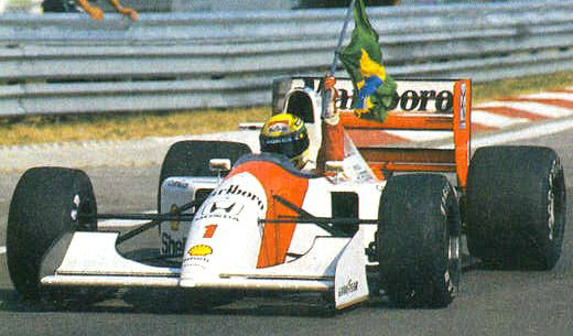 Senna and his unforgettable winning gesture
